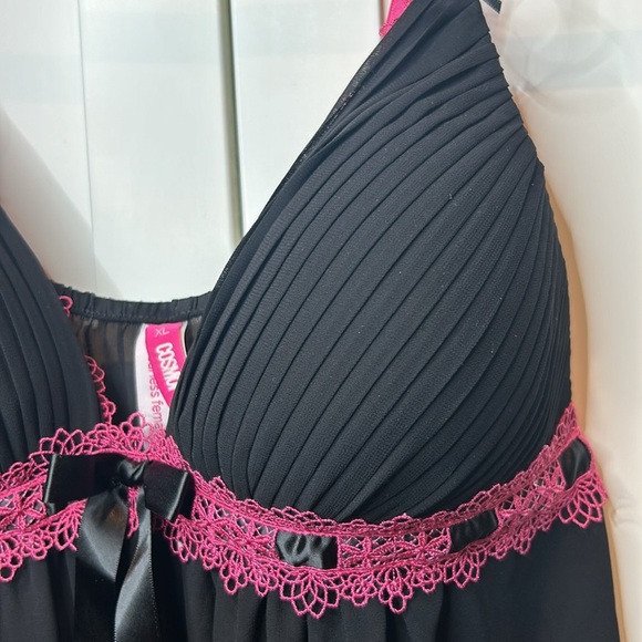 COSMOPOLITAN Black/Hot Pink Camisole Nightie Babydoll Lingerie Size XL - Picture 6 of 11
